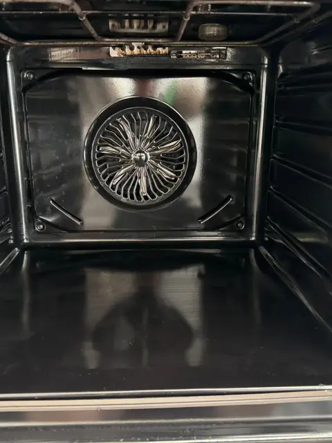 Fan oven interior after an Eco Oven Cleaning clean