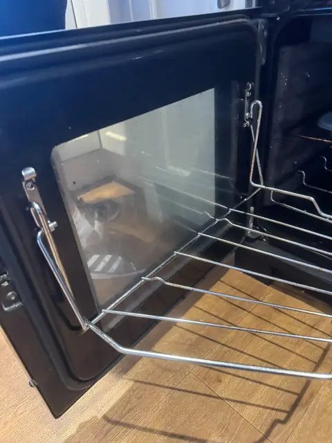 Range cooker shelves and racks after cleaning